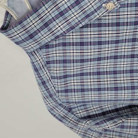 Nautica blue plaid button down Long Sleeve men's shirt Large - Picture 2 of 10